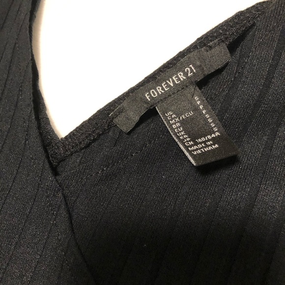 Forever 21 Black Ribbed Surplice Top - Picture 3 of 3